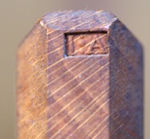 Name stamp on a molding plane from 1664. Photo: Roald Renmælmo